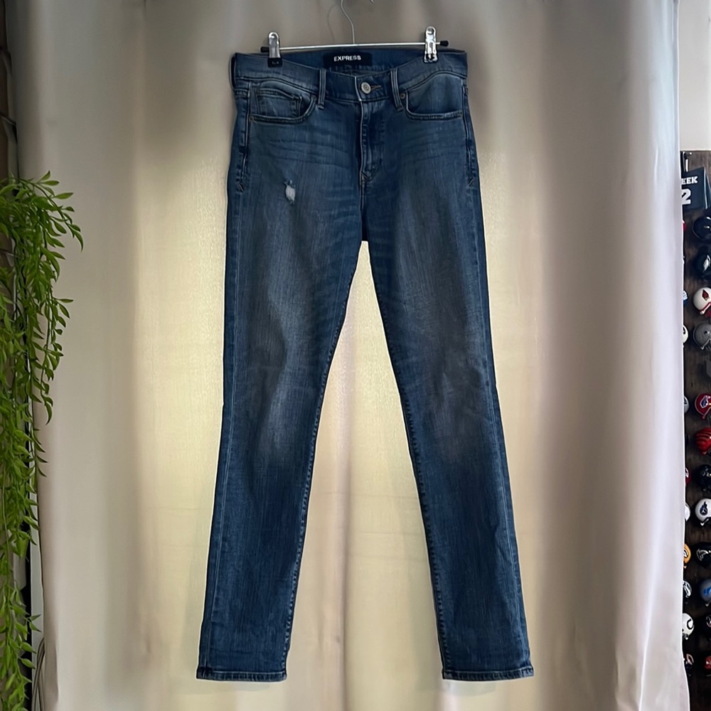 Express Performance Super Skinny Mid Rise Jeans